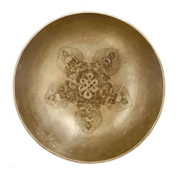 Klangschale mit 5 Buddha Gravur